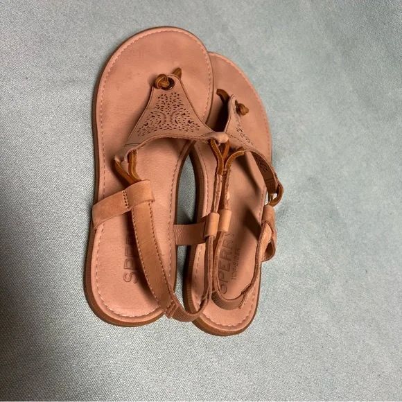 Sperry slip on thong sandal with back strap in vechetta natural leather flat - Picture 8 of 11